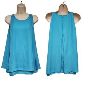 Violet + Claire Sky blue Tank Top Blouse Shirt Sleeveless Overlay Size XL